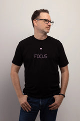 T-shirt éco-responsable pour homme, fait au Canada, vêtement de sport, détente, méditation et yoga avec coupe ajustée: drishti et mantra Focus