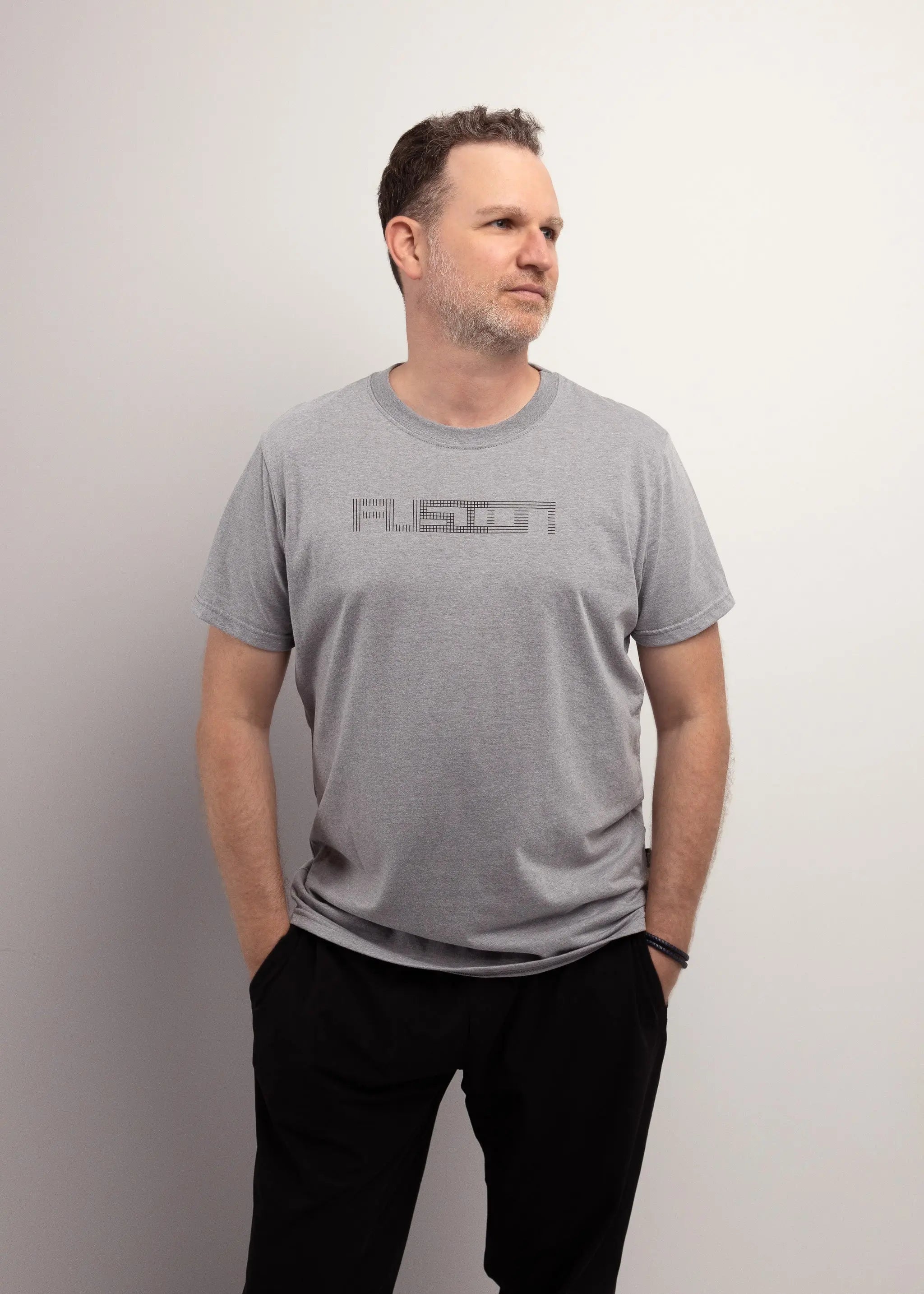 T-shirt pour homme, éco responsable fait au Québec Canada, symbole Fusion: vêtement de détente et de sport