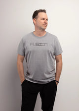 T-shirt pour homme, éco responsable fait au Québec Canada, symbole Fusion: vêtement de détente et de sport