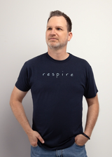 T-shirt homme éco-responsable, fait au Canada: Mantra Respire, vêtement de détente, yoga et méditation