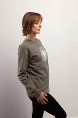 Crewneck éco responsable unisexe fait au Canada, avec symbole de géométrie sacré Trinité mystique