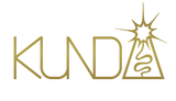 Maison kunda logo or, éveil de la kundalini, éveil spirituel collectif, symbole yoga et méditation