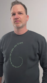 Crewneck homme vêtement de yoga écologique fait au Canada, géométrie sacrée sauge