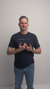 T-shirt eco responsable pour homme en bambou, vêtement de yoga québécois, mantra respire