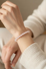 Bracelet en pierres fines QUARTZ ROSE  6mm Maison Kunda, pour femme