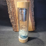 Bouteille pour tisane en verre avec pierres 8lunes