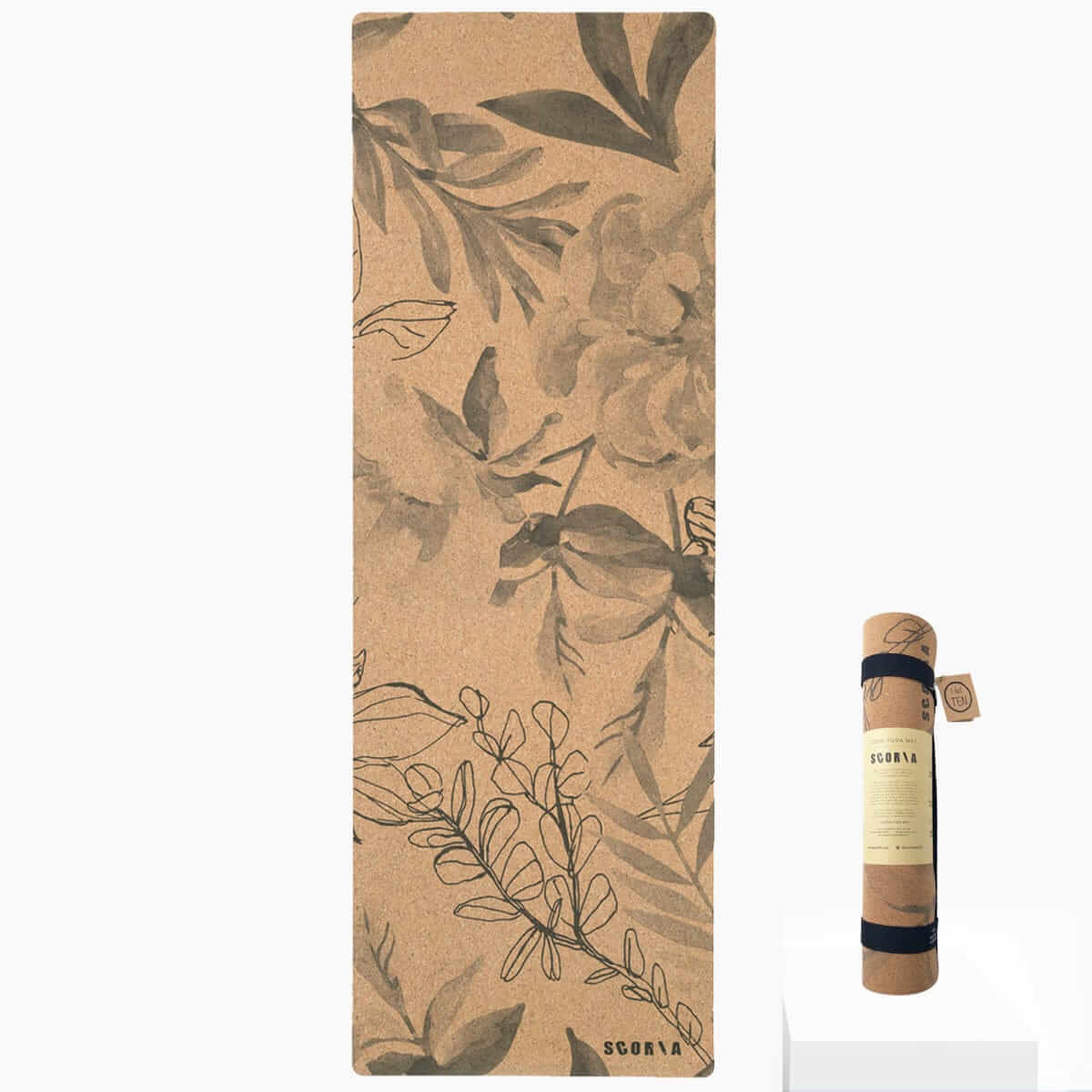 Tapis de yoga en liège Blossom