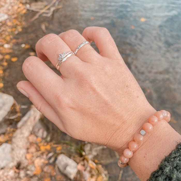 Bague en argent LOTUS | avec zircons