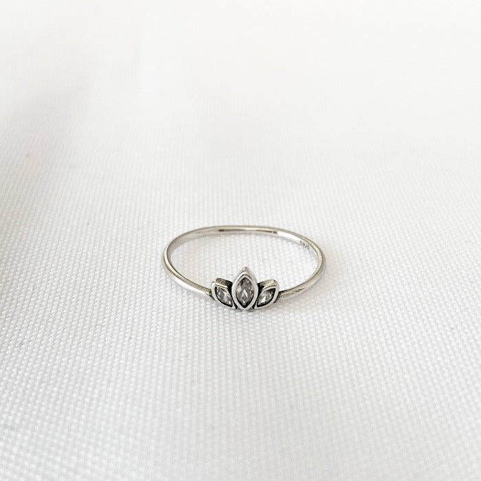 Bague en argent LOTUS | avec zircons