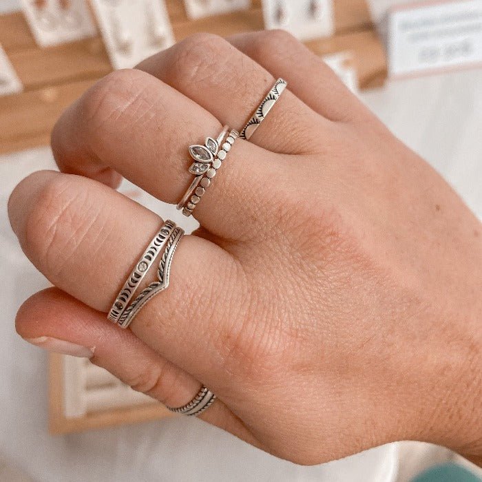 Bague en argent MOONPHASE avec zircons