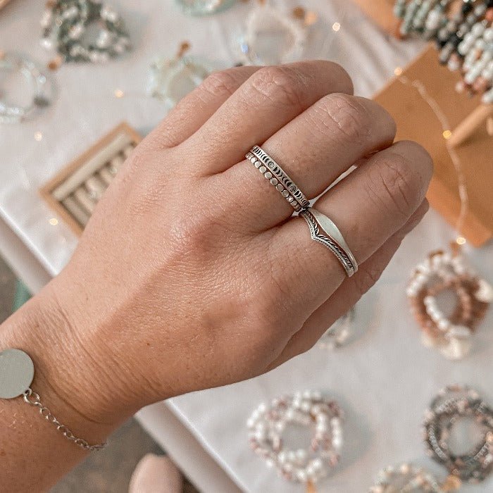 Bague en argent MOONPHASE avec zircons