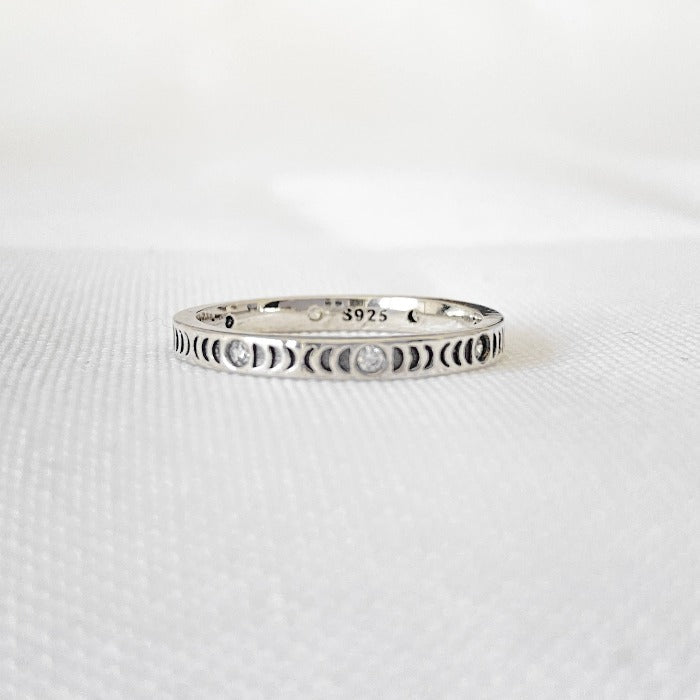 Bague en argent MOONPHASE avec zircons