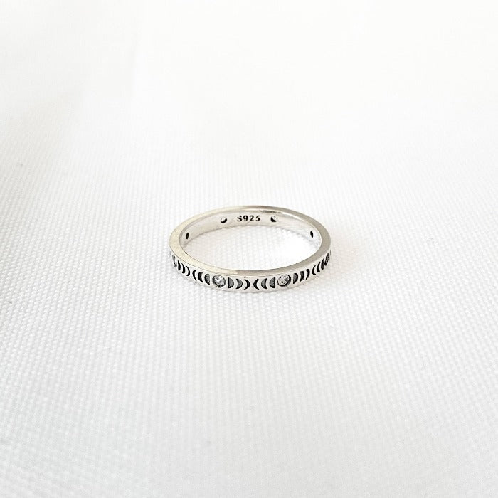 Bague en argent MOONPHASE avec zircons