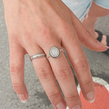 Bague en argent MOONSTONE avec pierre de lune