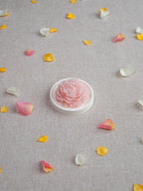 Ensemble Bougie naturelle fleur du jardin sur plateau assorti