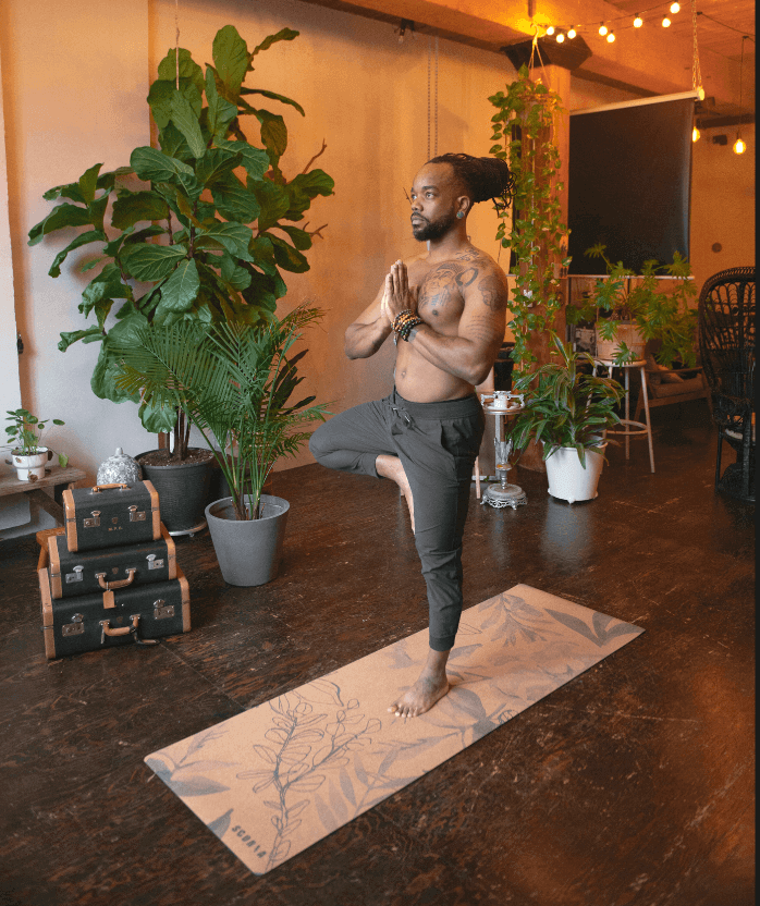 Tapis de yoga en liège Blossom