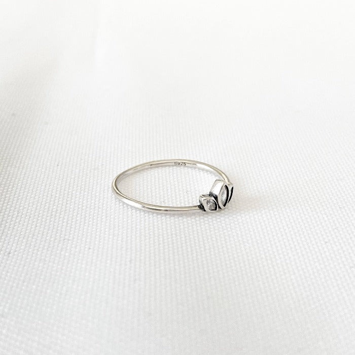 Bague en argent LOTUS | avec zircons