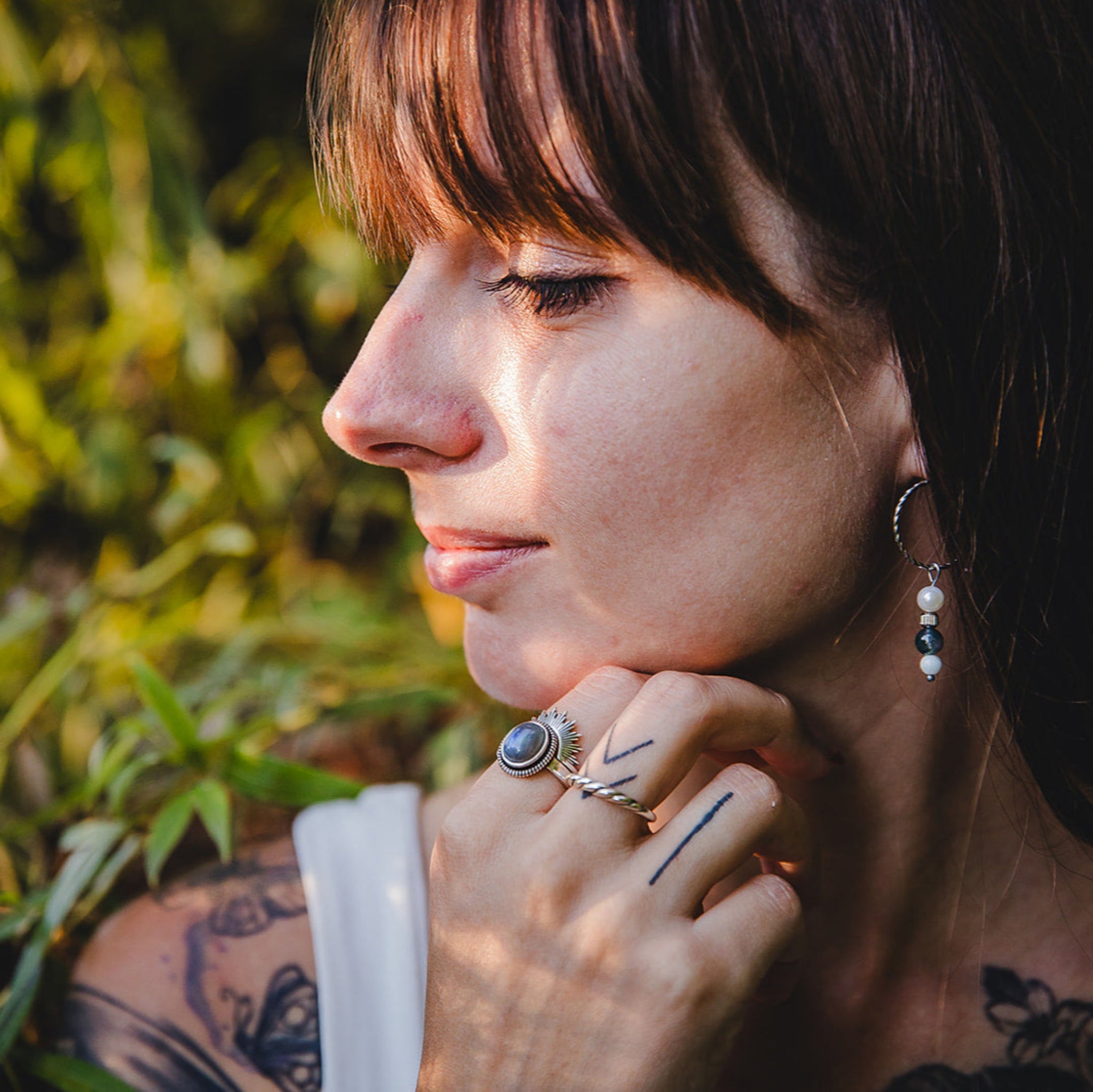 Bague en argent MORGANE | avec labradorite