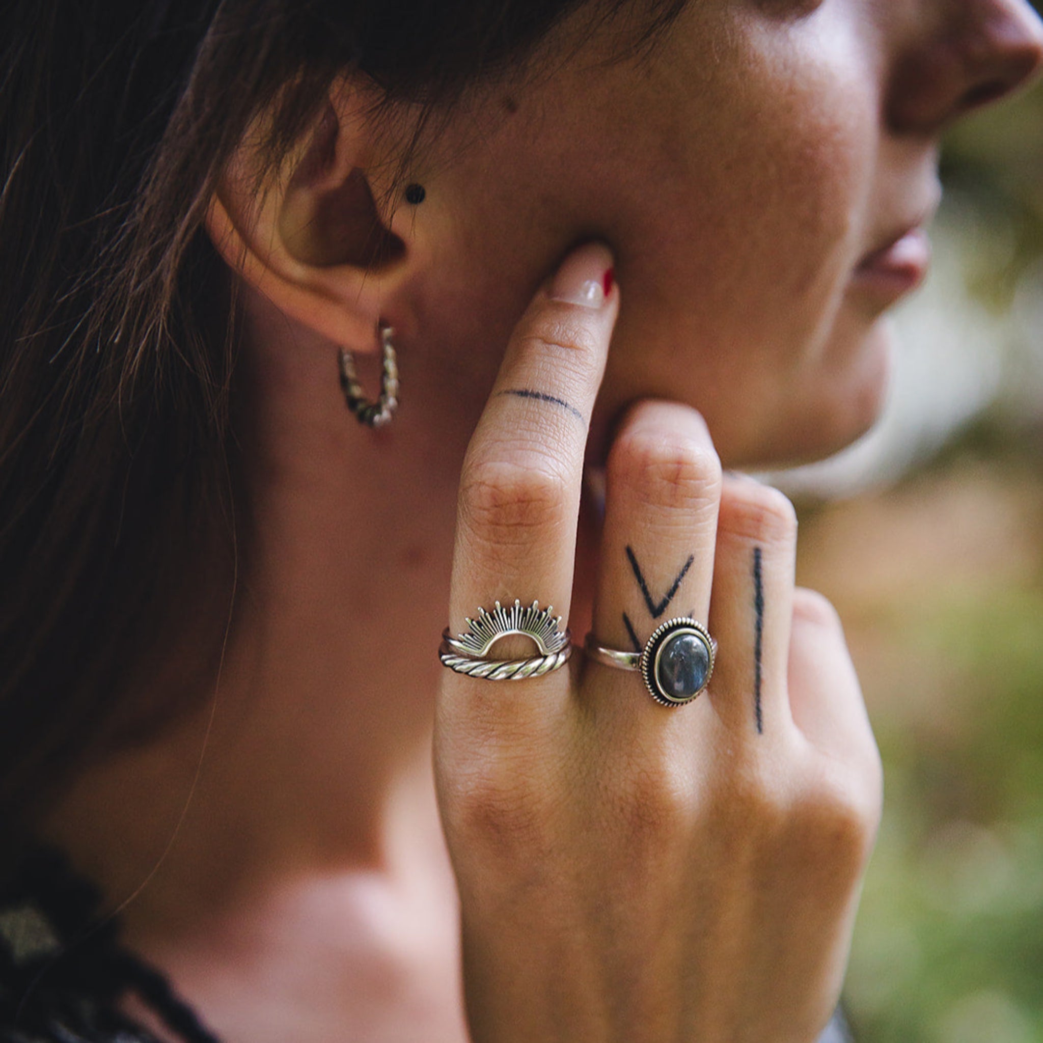 Bague en argent MORGANE | avec labradorite
