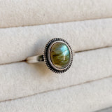 Bague en argent MORGANE | avec labradorite