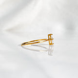 Bague solitaire dorée en acier inoxydable 18K | VÉNUS