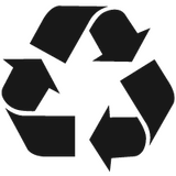 Logo certification Recyclé Recyclable noir