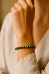 Bracelet pour femme en pierres fines jaspe impérial 6mm, vert