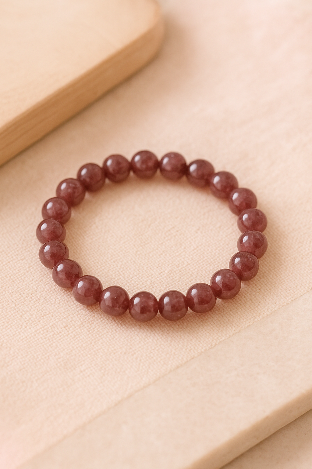 Bracelet pour femme en pierres Lépidolite 10mm, prune, photo produit