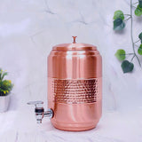 Distributeur à eau Matka en cuivre ayurvédique traditionnel contemporain 5 L