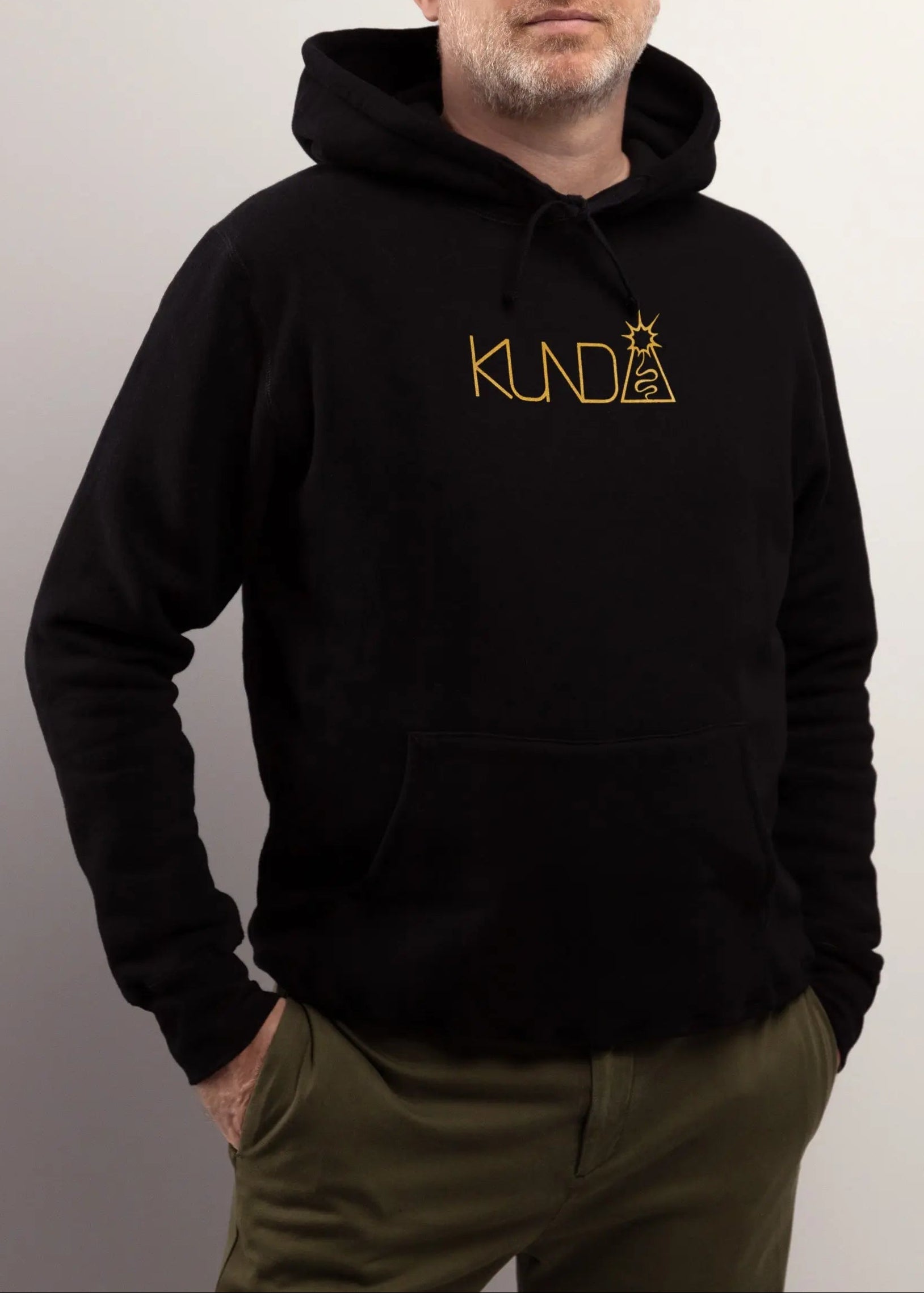 Hoodie pour homme éco-responsable et fait au Canada: Vêtement de détente, méditation et yoga avec Logo Kunda pour l'éveil de la kundalini