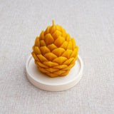 POMME DE PIN – Bougie en cire d’abeille jaune naturelle du Québec
