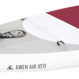 Planche à pagaie SUP gonflable Awen 10'0'' Taiga Board, détail de la valve haute pression et élastique