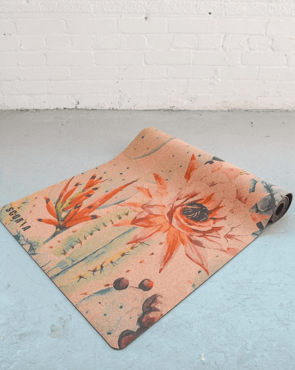 Tapis de yoga en liège Botanicals Scoria Canada, couleurs vives, dimensions 183 x 66 cm, épaisseur 4.5 mm
